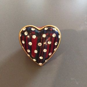 Red plaid Betsey Johnson Ring